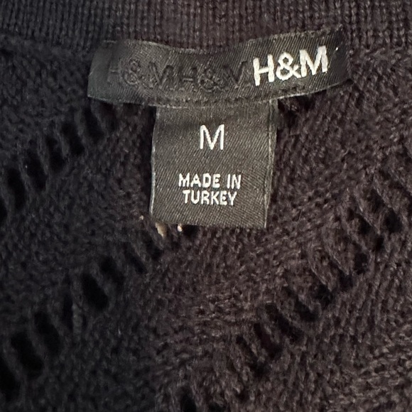 H&M Black Knit Shrug Crop Open Cardigan Sweater M - Picture 10 of 13